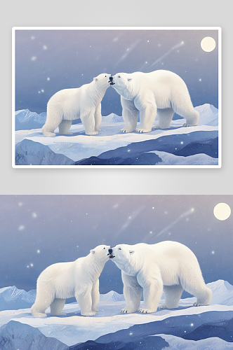 童年记忆中的冰川北极熊图画回忆