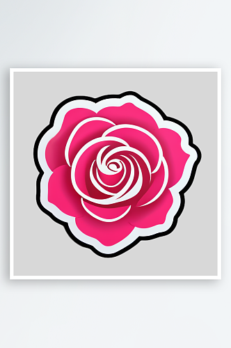 时尚玫瑰花卡通贴纸