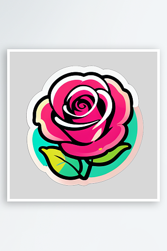 可爱玫瑰花卡通装饰