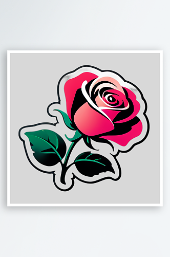 可爱玫瑰花卡通装饰