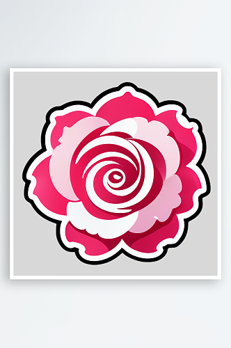 温馨玫瑰花卡通点缀