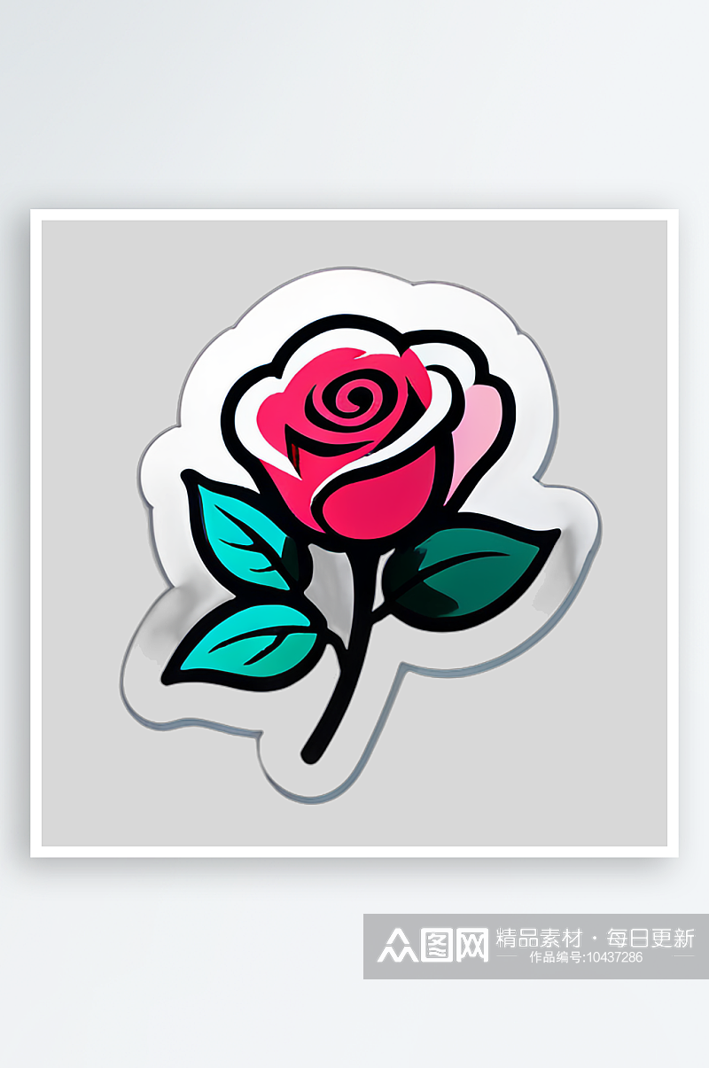 欢乐玫瑰花卡通装饰素材