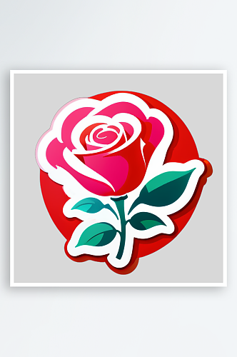 欢乐玫瑰花卡通装饰
