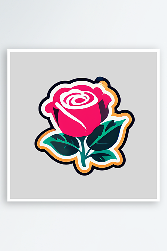 欢乐玫瑰花卡通装饰