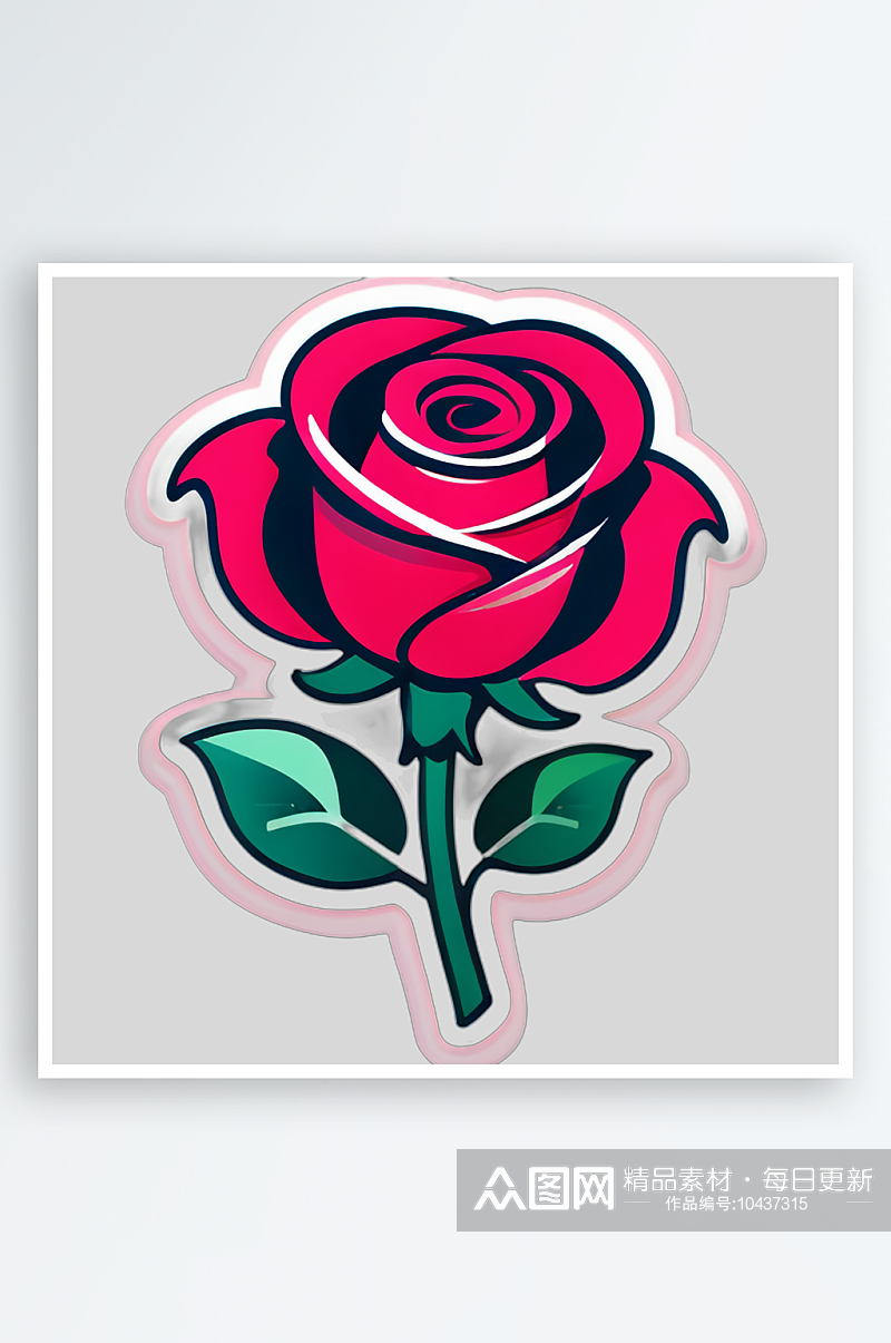 欢乐玫瑰花卡通装饰素材