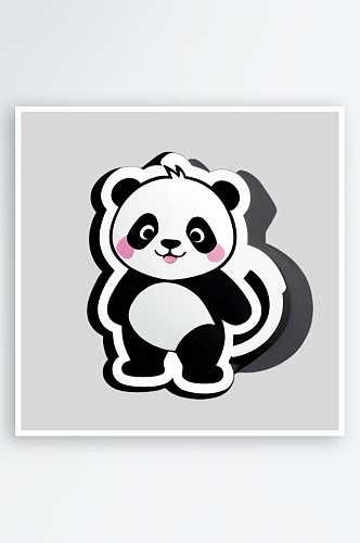 可爱熊猫卡通贴图