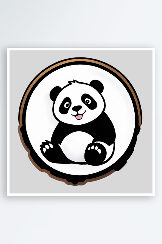 时尚熊猫卡通贴纸
