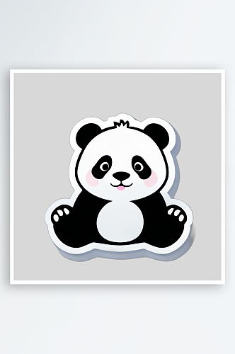 创意熊猫卡通插画装饰贴纸