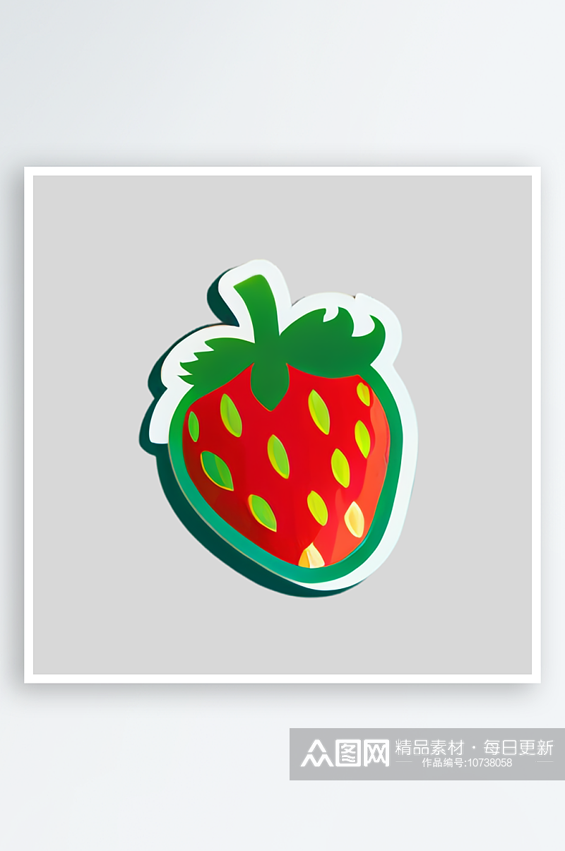 草莓贴画美化手机屏幕素材
