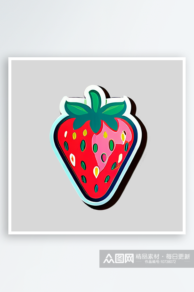 草莓贴画美化手机屏幕素材