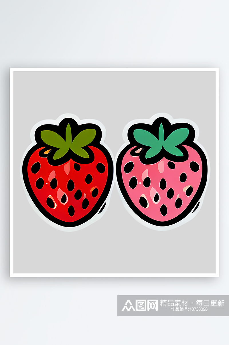 草莓贴画使用技巧素材