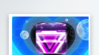 爱心光辐跳动魔方动感特效炫酷背景-众图网