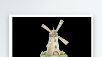 风车转动卡通动画带通道可循环-众图网