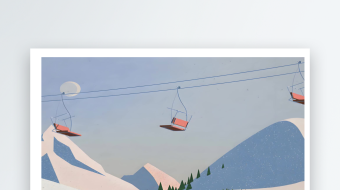 旅游景区索道缆车运行动画可循环4K-众图网