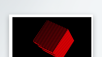 红黑条纹立方体旋转动画可循环4K-众图网