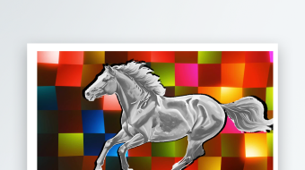 4K奔马波普艺术背景可循环-众图网