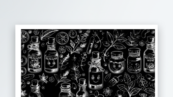 雄黄酒玻璃瓶黑白闪光特效VJ背景可循环-众图网