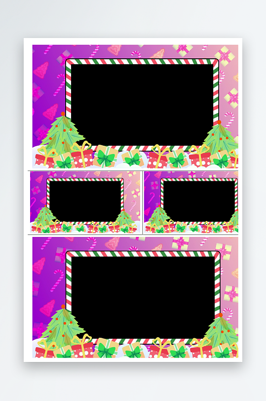 通用圣诞节视频边框模板带通道可循环4K-众图网