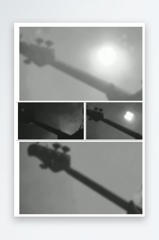 吉他手弹吉他光影变幻黑白素材-众图网