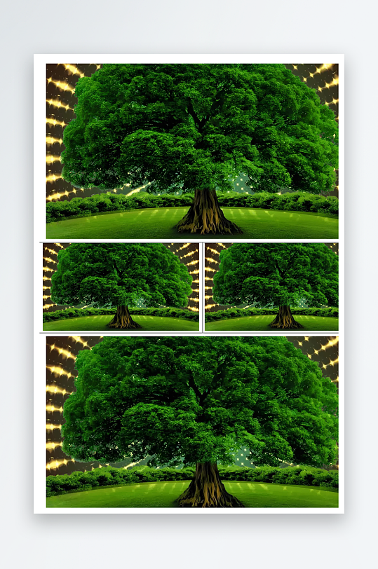 粒子光芒大树背景可循环-众图网