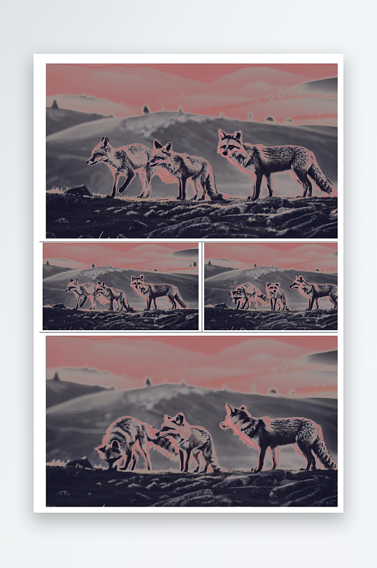 一丘之貉三只狐狸动画背景-众图网