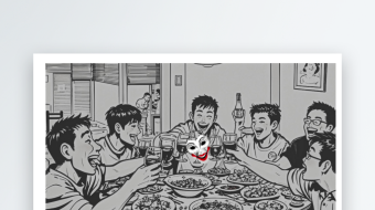 小丑面具酒肉朋友合成背景-众图网