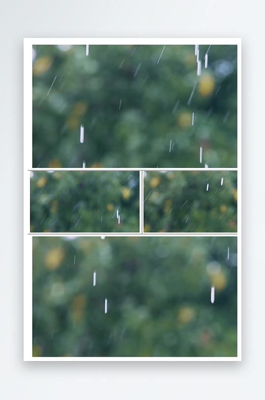 实拍下雨雨水特写虚化背景情感素材-众图网