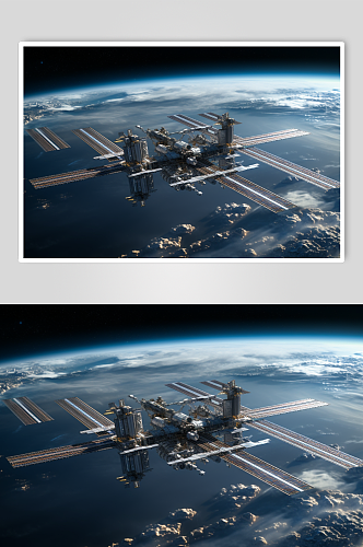 空间站太空创意图片