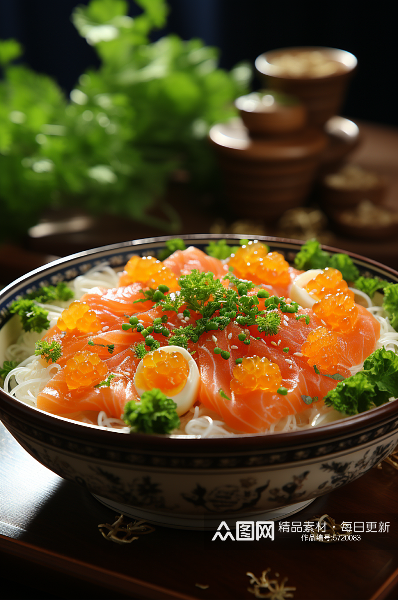 日式料理三文鱼数字艺术素材