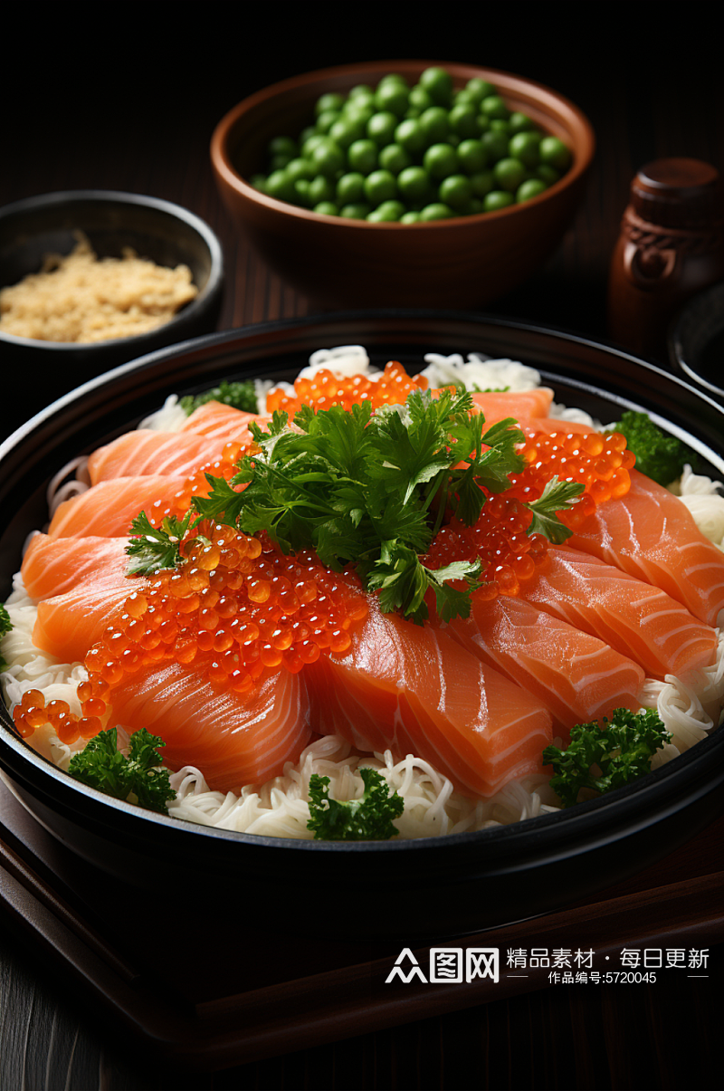 日式料理三文鱼数字艺术素材