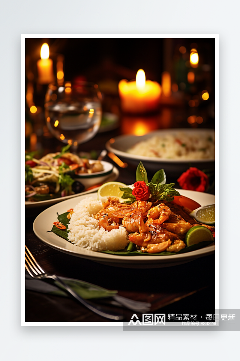 泰式餐饮泰餐泰国菜美食素材图素材