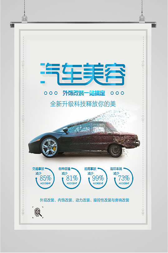 汽车店美容销售海报-众图网