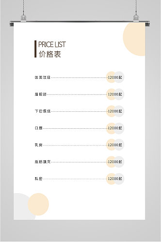 美容院项目菜单海报