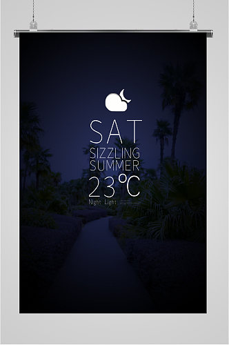 夜晚天气预报海报