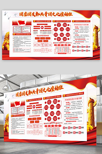 团委团支部共青团文化宣传栏展板