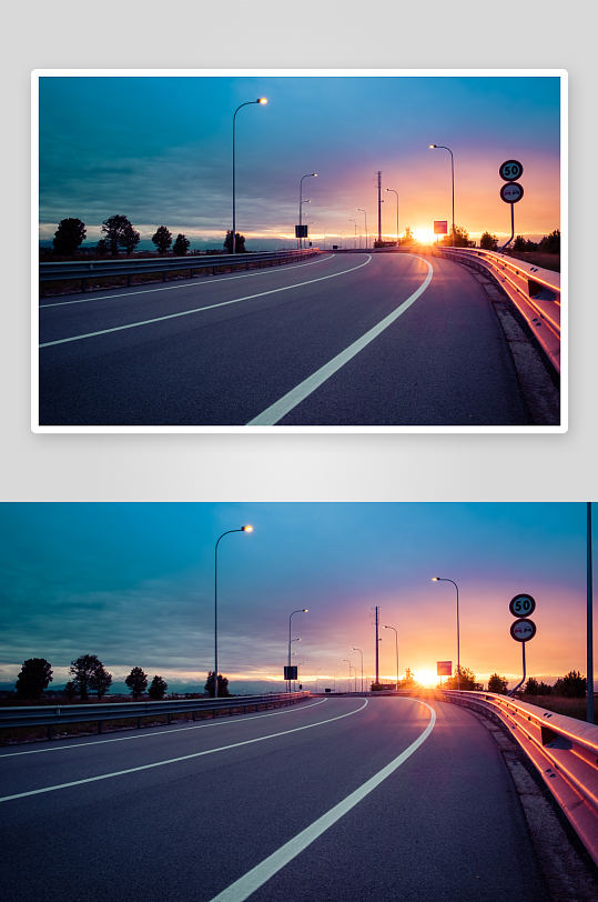 高清高速公路风景摄影图