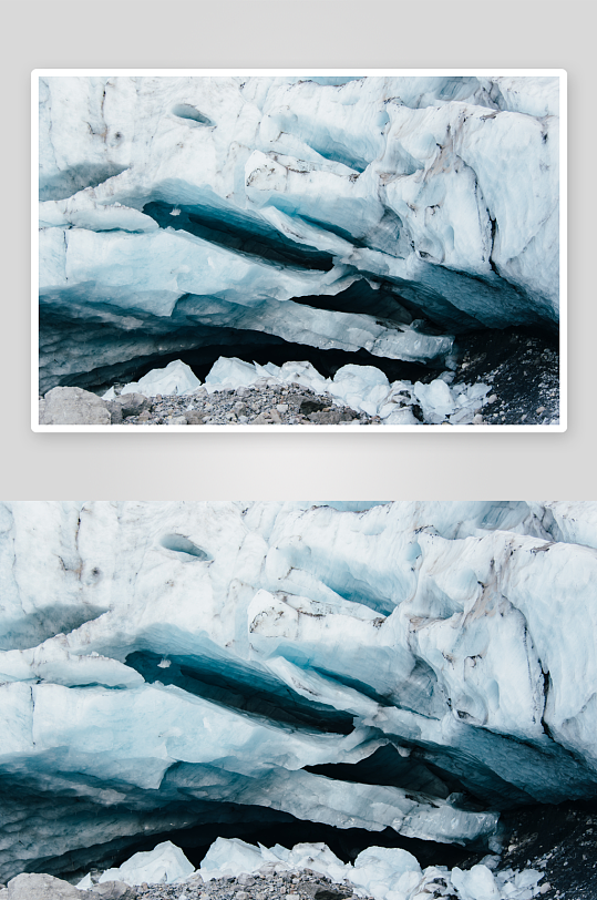 冰川山脉森林风景摄影图