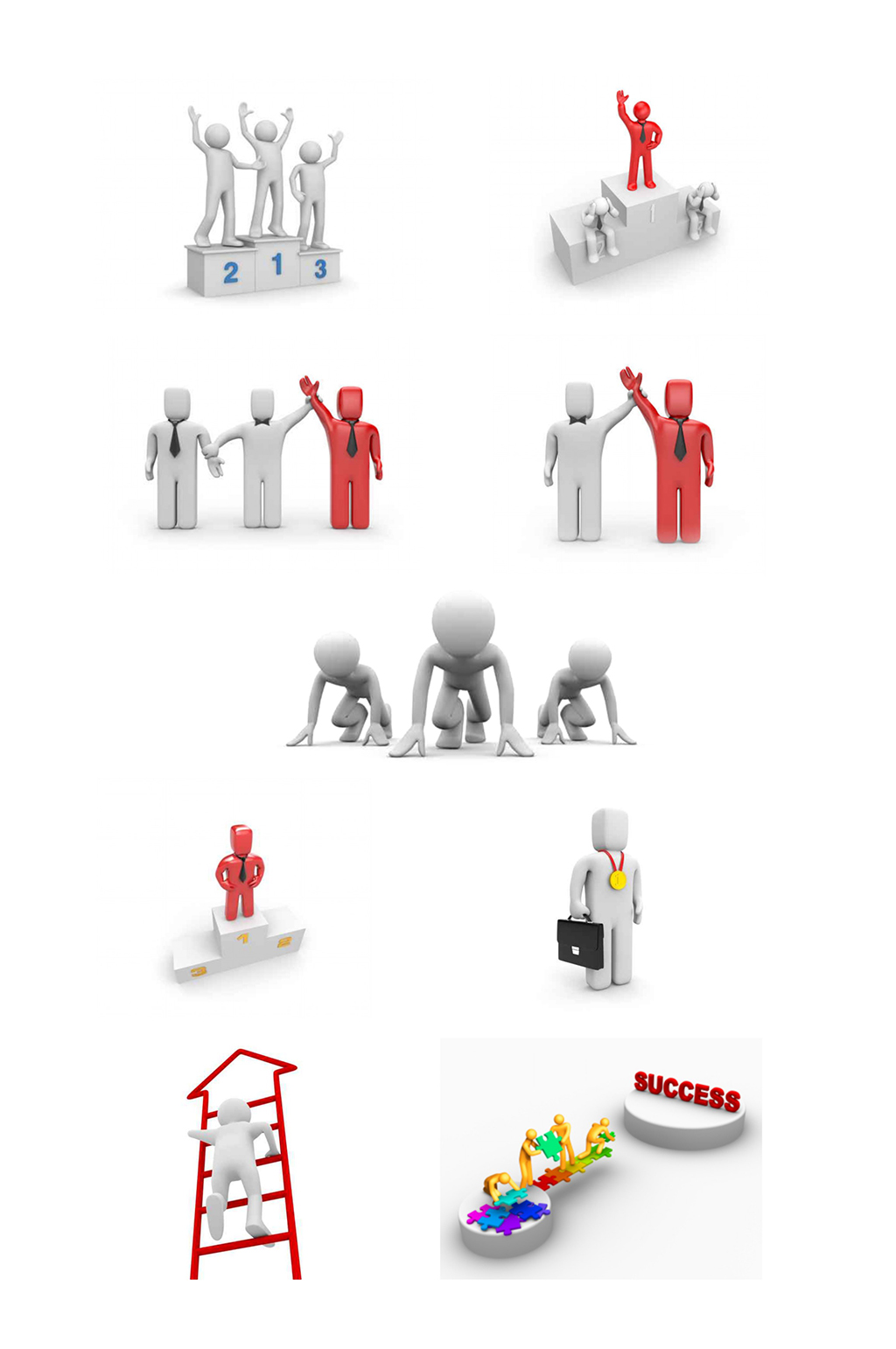 PPT3D人物元素目标团结出发素材