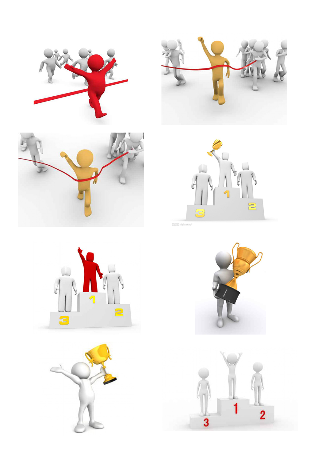 终点线体育3D人物PPT元素素材