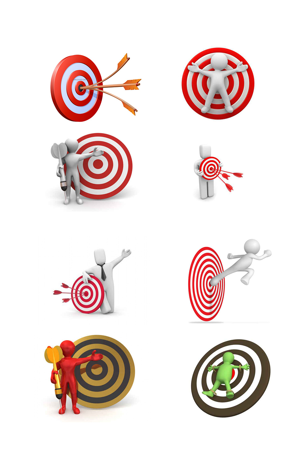 3D射箭目标箭头设计元素素材