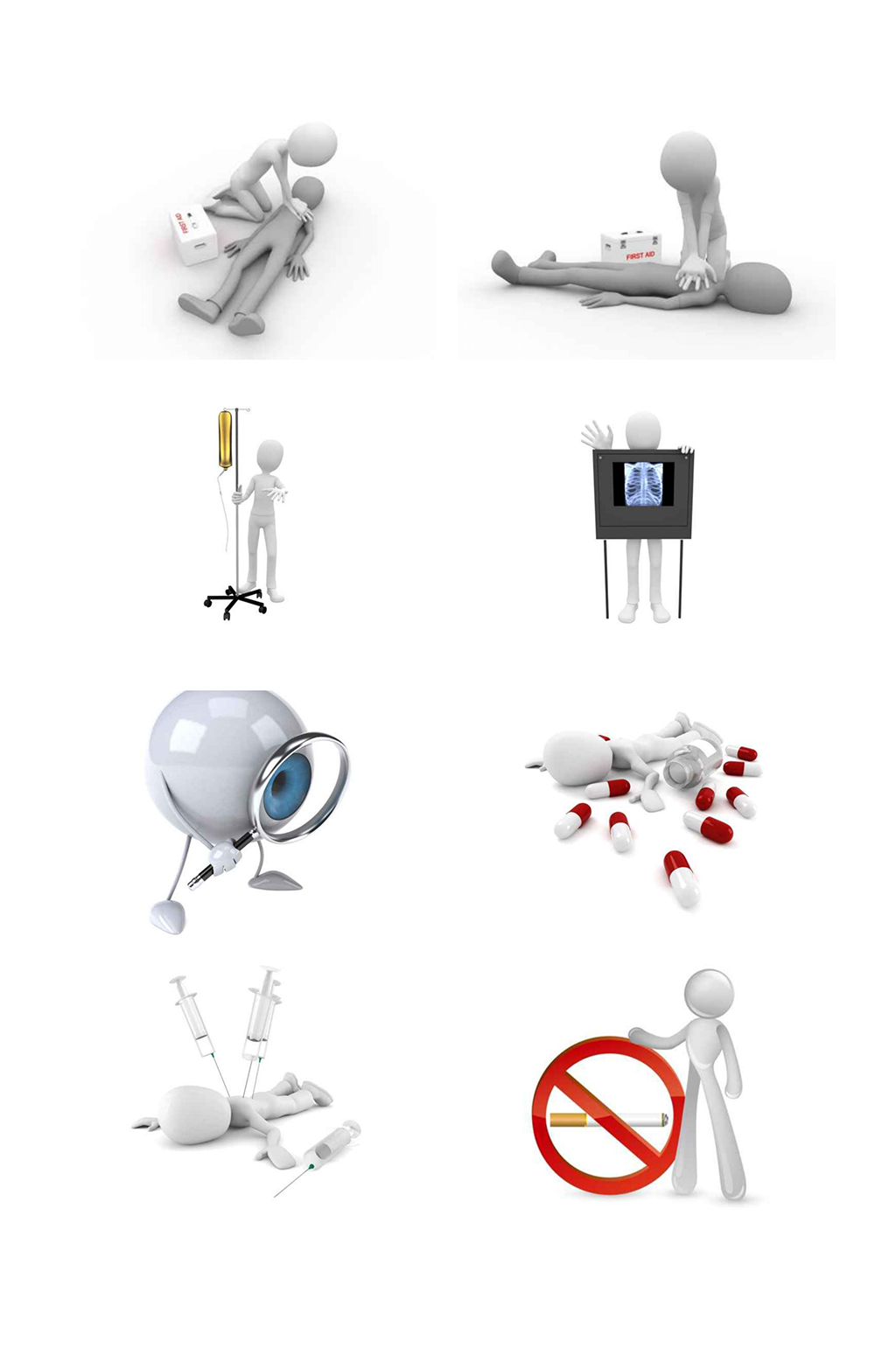医疗立体人物场景元素3d人物元素素材