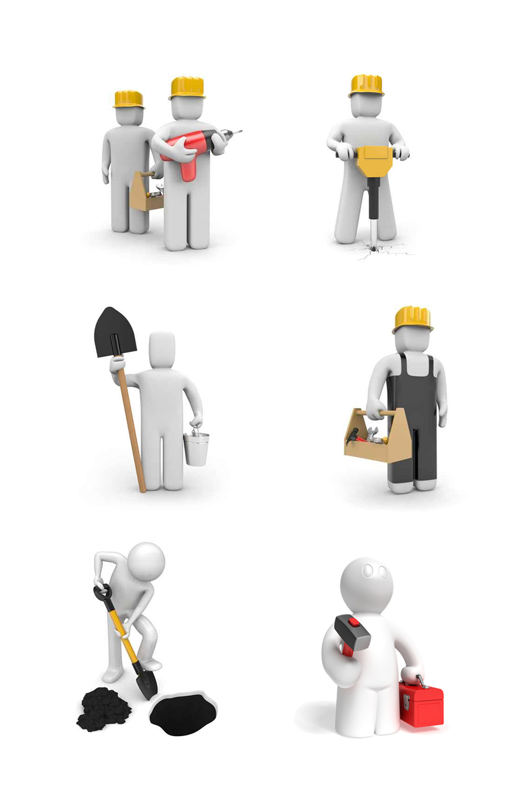 施工人物立体3D人物元素素材