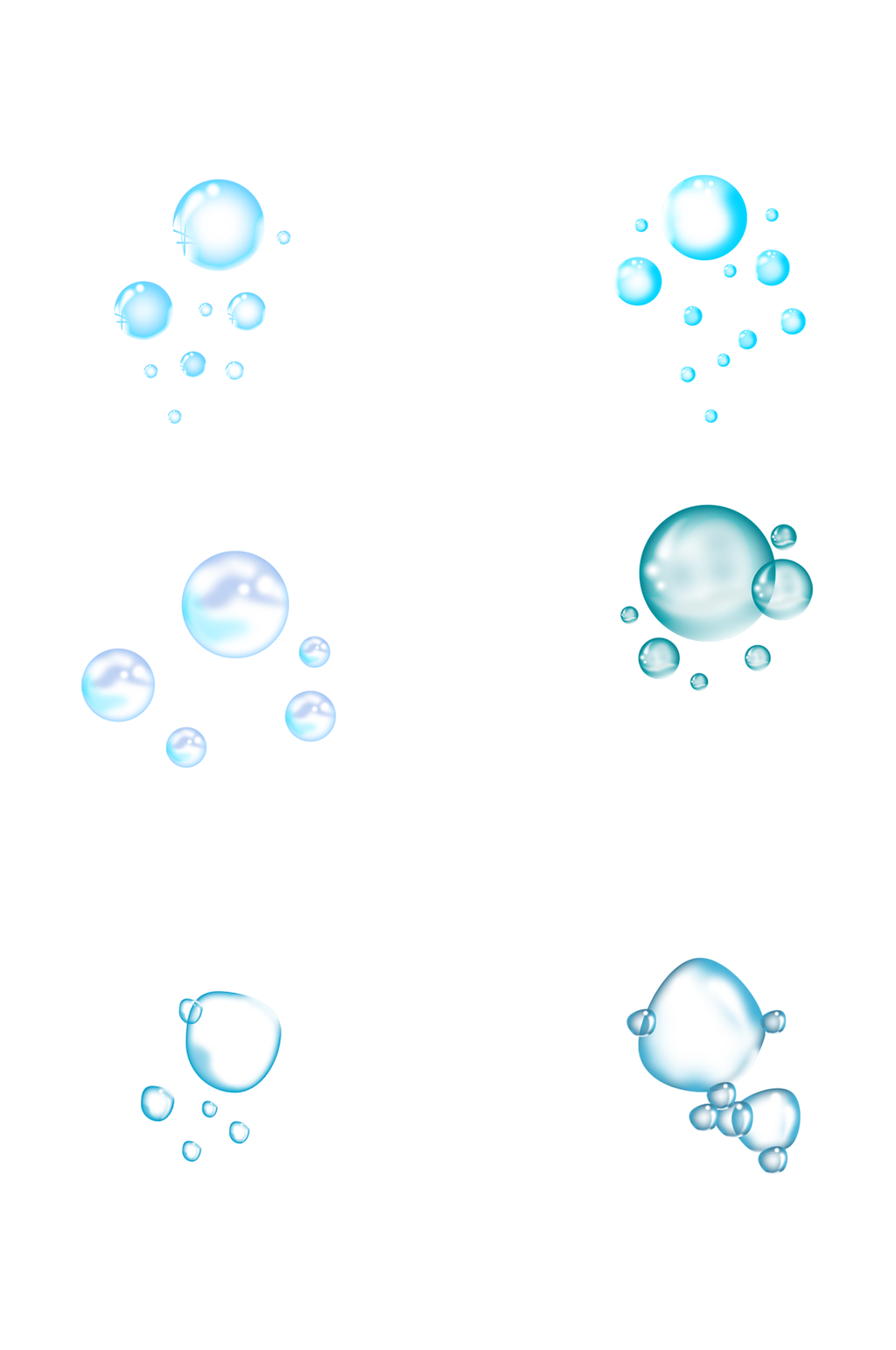 蓝色水泡透明水气泡素材