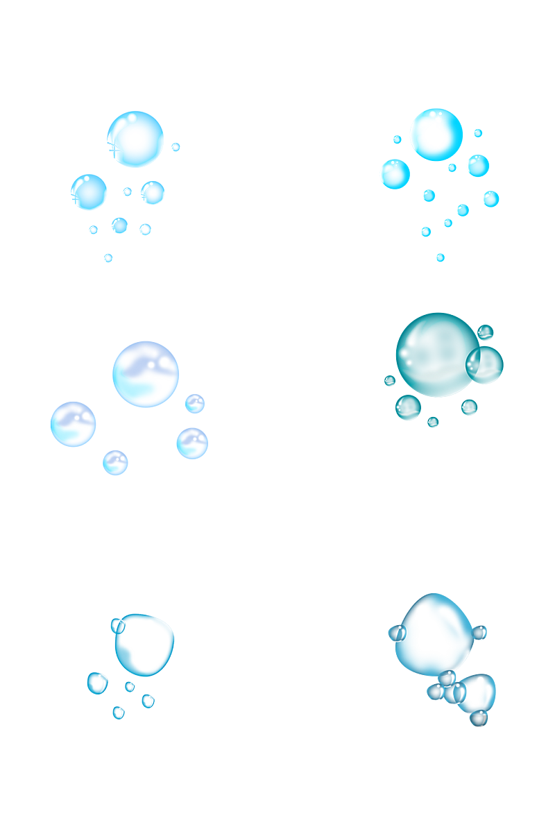 蓝色水泡透明水气泡素材