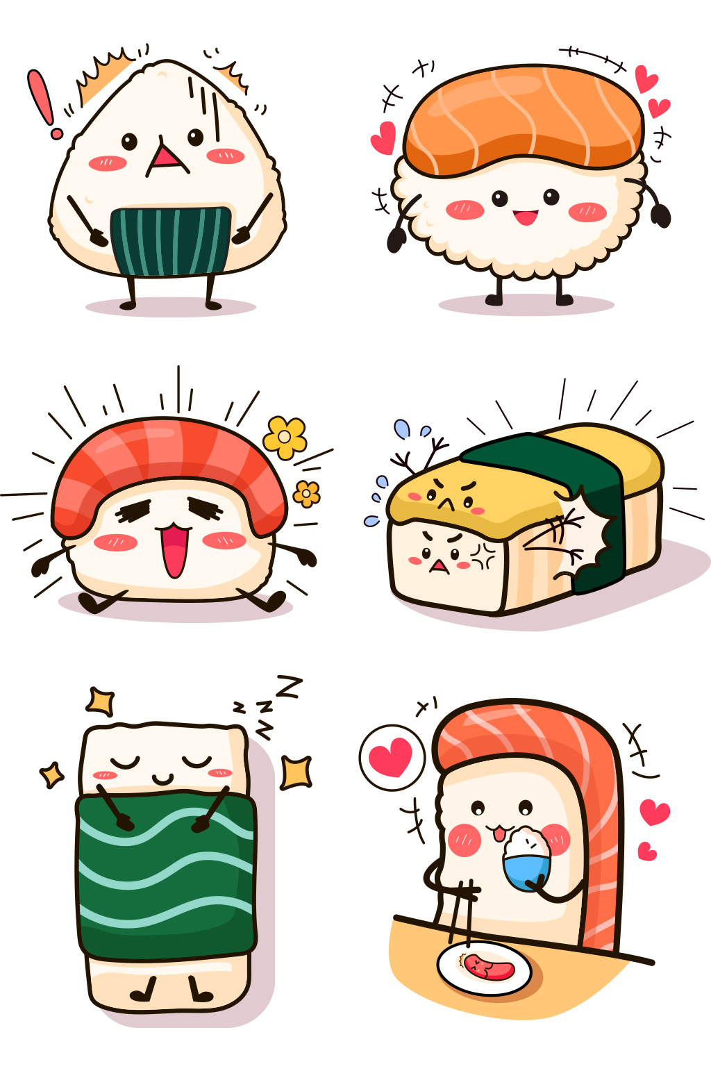 寿司食物卡通表情日式