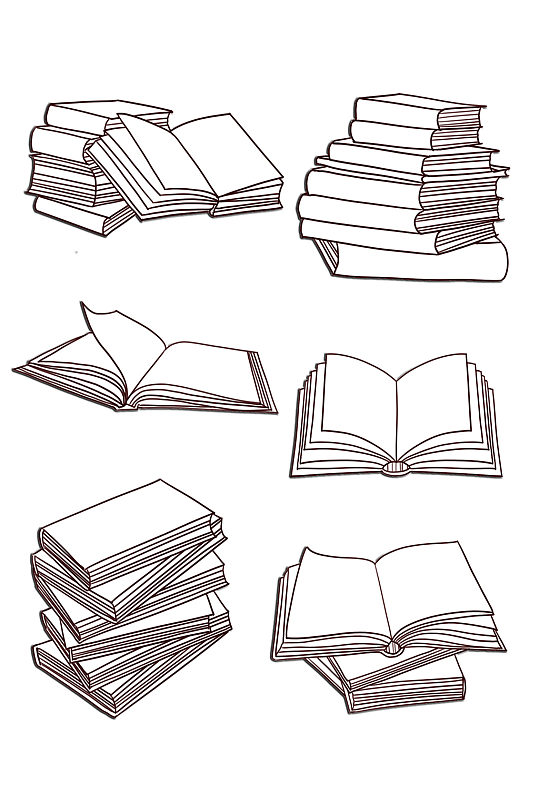 开学季元素简笔画书本