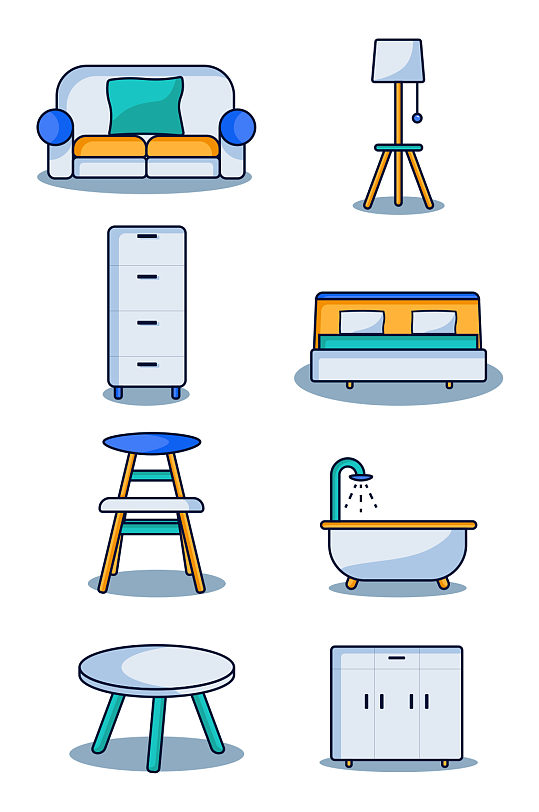 家具图标矢量素材图片