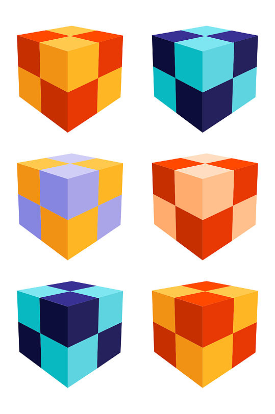 魔方立方体图片矢量