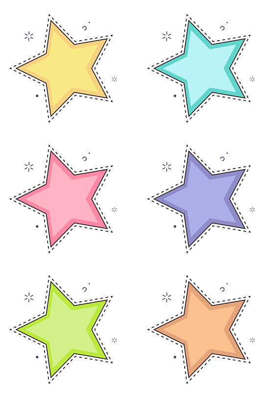 五角星花纹花边矢量