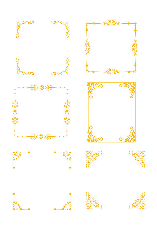 金色大气矢量欧美花纹边框